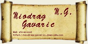 Miodrag Gavarić vizit kartica